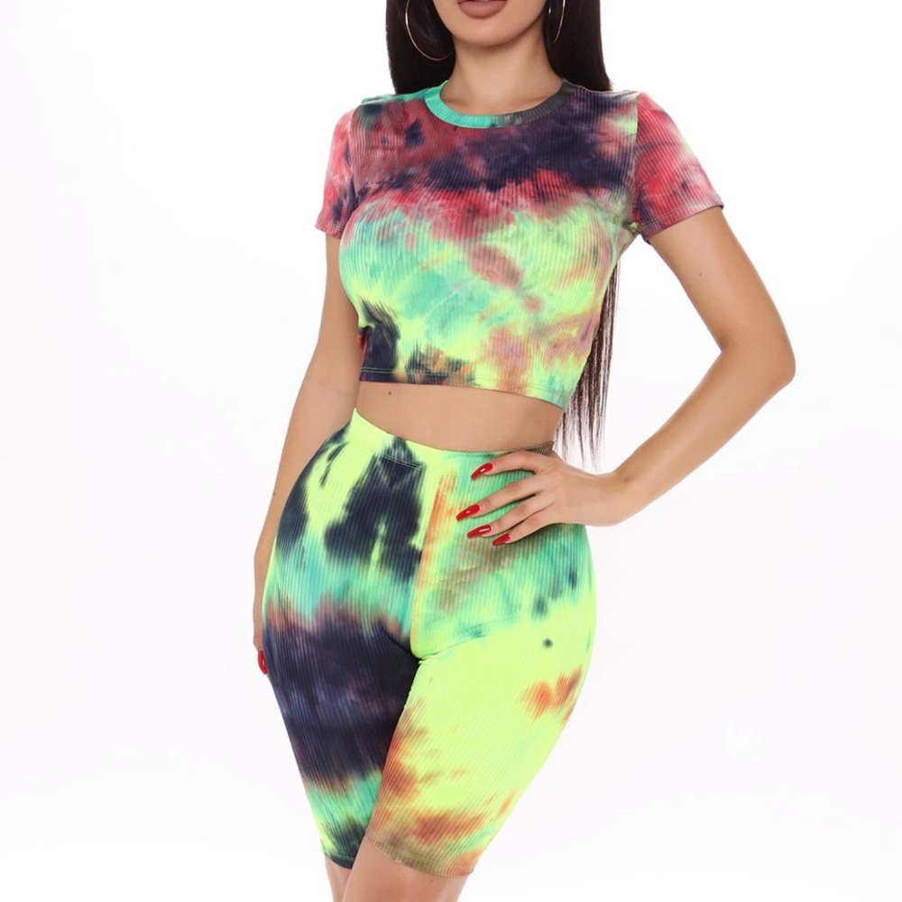 Tie Dyed Matching Biker short Set